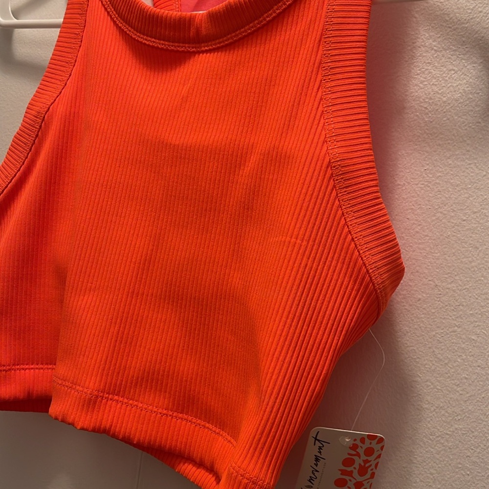 free people game time racerback tank neon coral orange - Picture 6 of 9